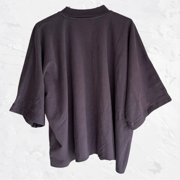 Yeezy GAP Engineered by Balenciaga Logo 3/4 Sleeve Crop Washed Gray Medium New